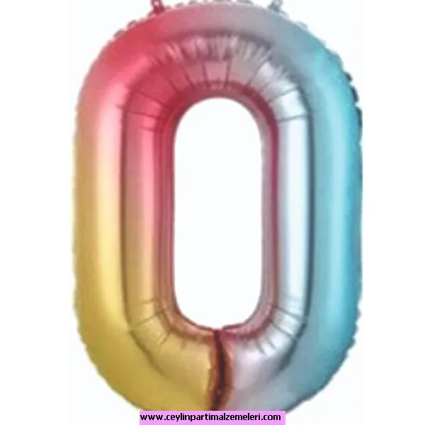 0 Rakam Renkli Folyo Balon